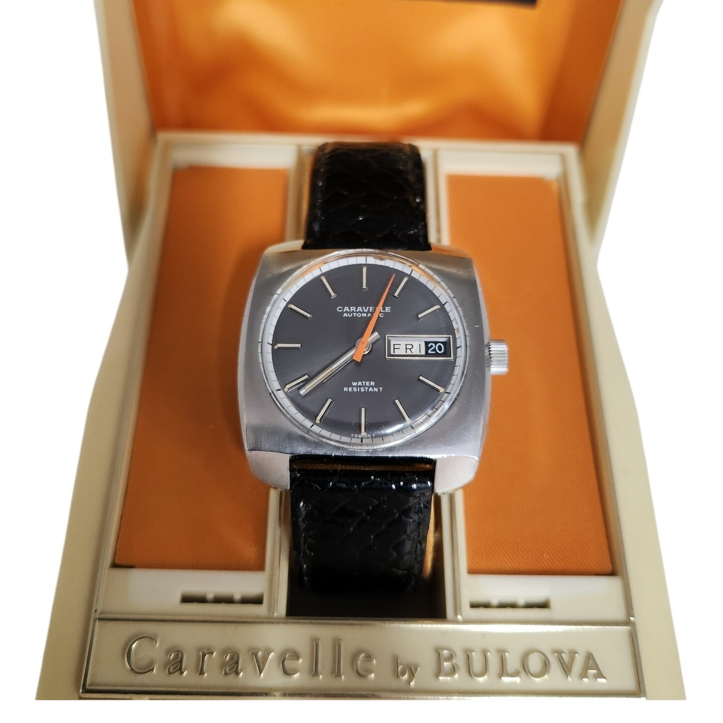 Vintage 1970s Caravelle By Bulova Automatic DayDate Watch With Original Box